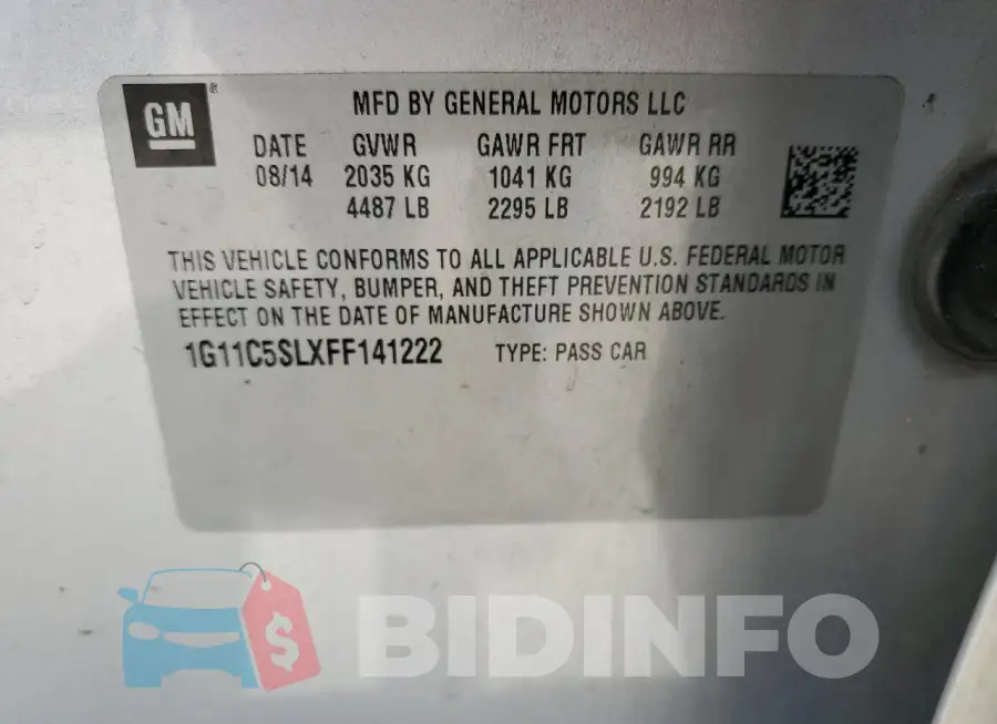 1G11C5SLXFF141222 Photo# 13