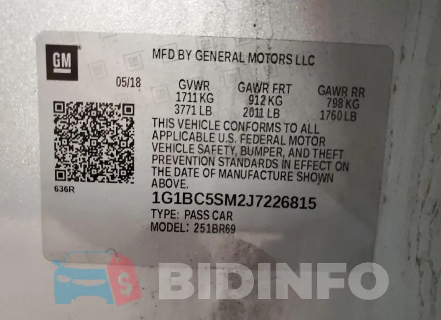 1G1BC5SM2J7226815 Photo# 13