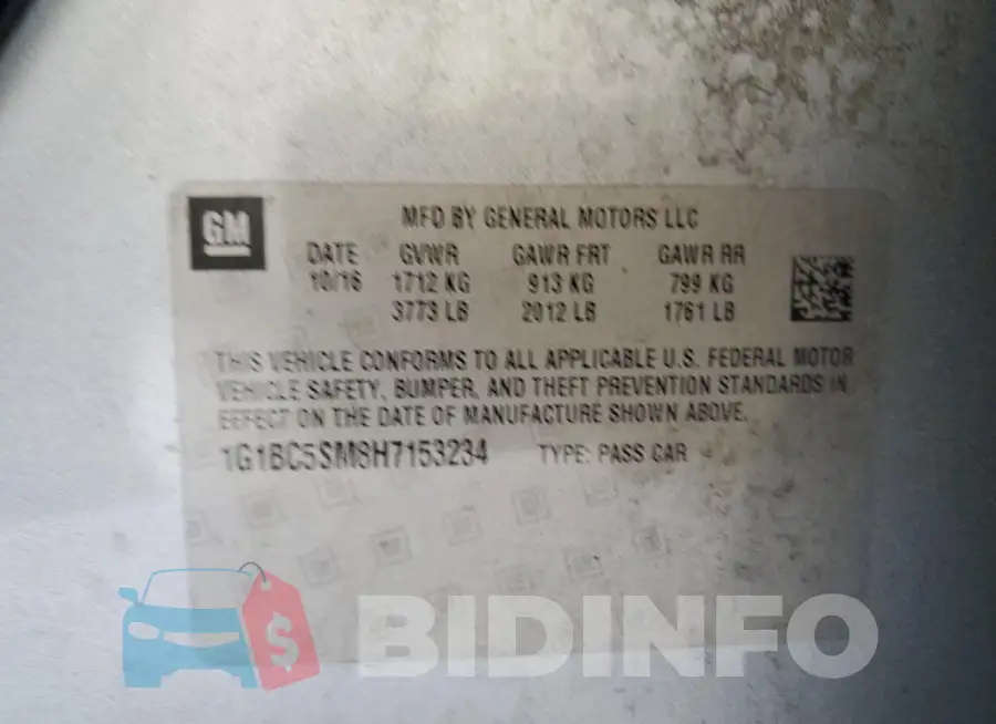 1G1BC5SM8H7153234 Photo# 12