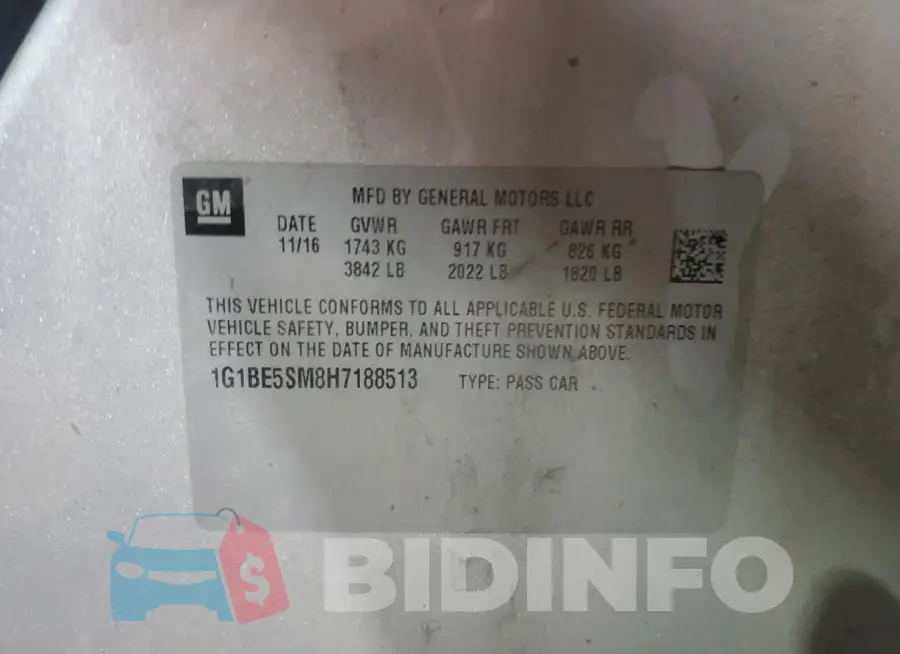 1G1BE5SM8H7188513 Photo# 12