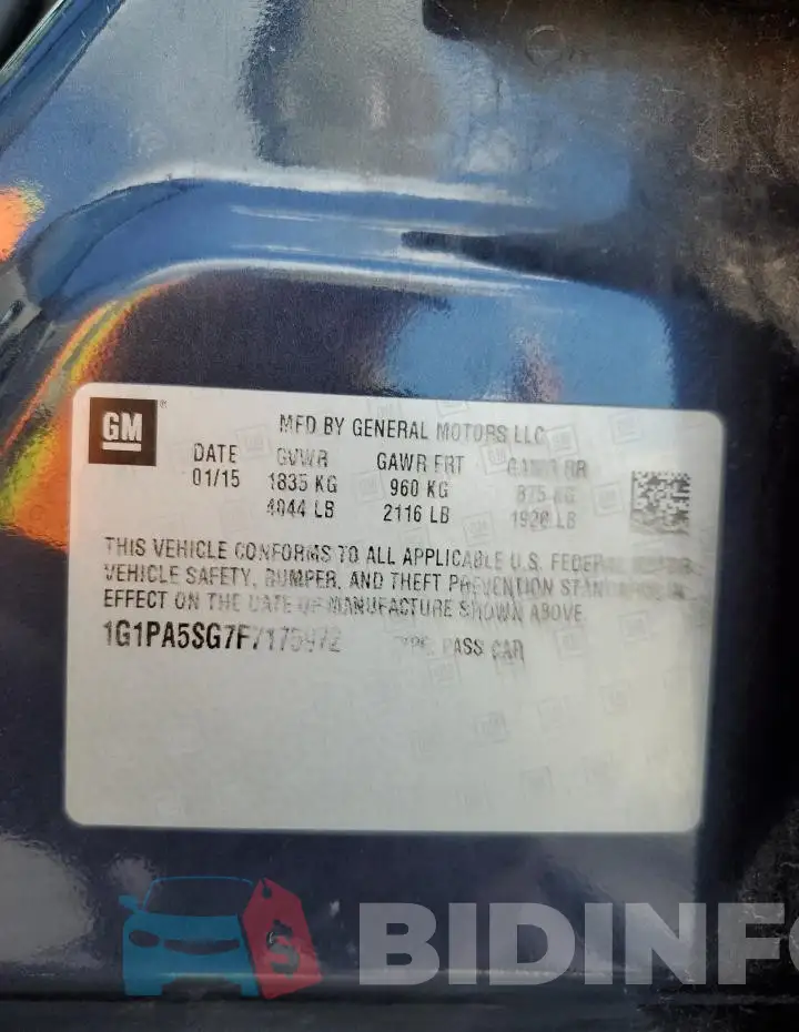 1G1PA5SG7F7175972 Photo# 12
