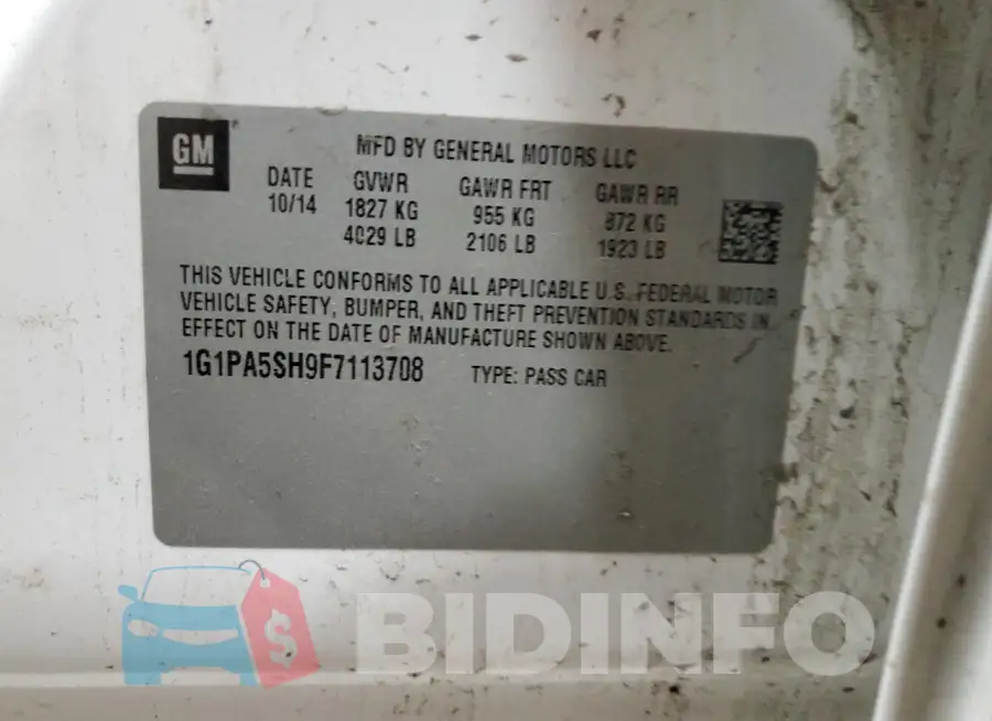 1G1PA5SH9F7113708 Photo# 12