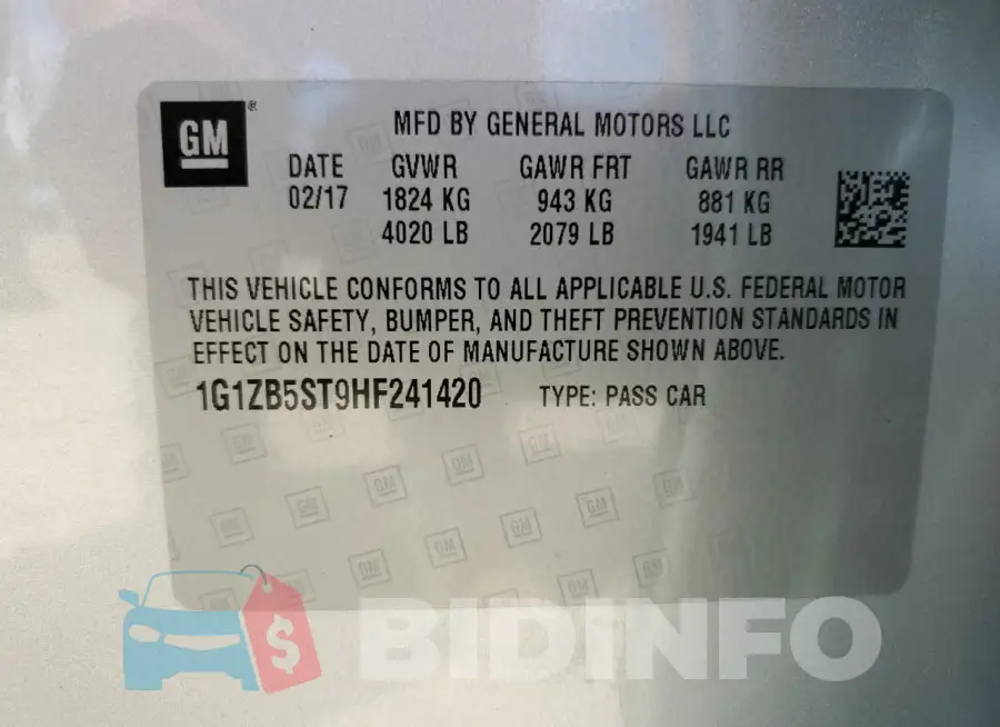 1G1ZB5ST9HF241420 Photo# 12