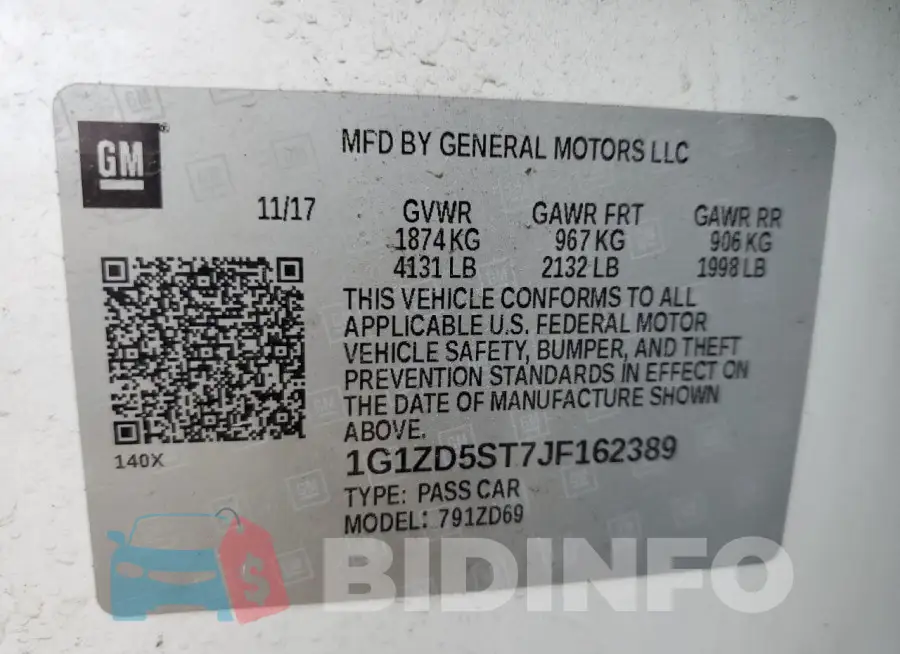1G1ZD5ST7JF162389 Photo# 12