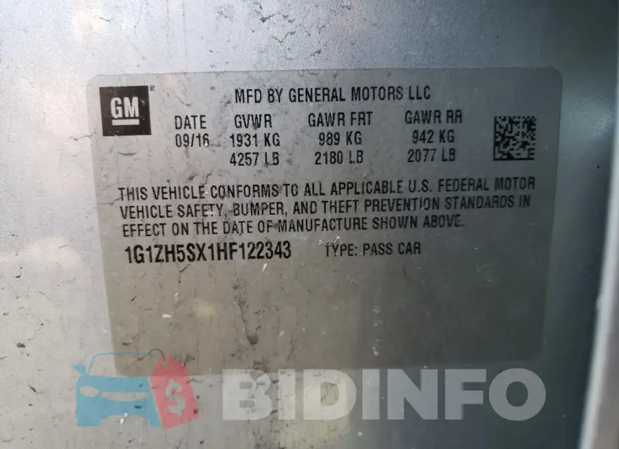 1G1ZH5SX1HF122343 Photo# 12