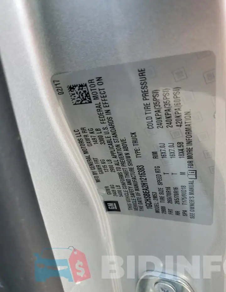 1GCHSBEA2H1216383 Photo# 13