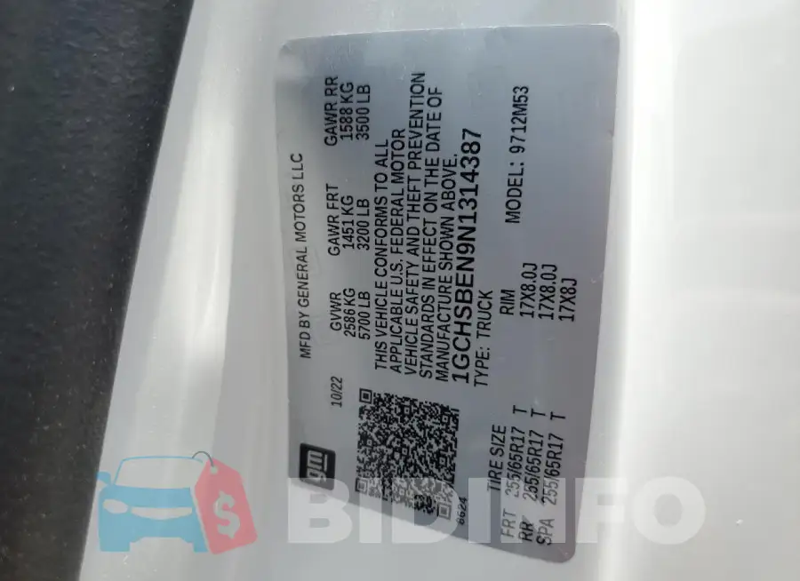 1GCHSBEN9N1314387 Photo# 13