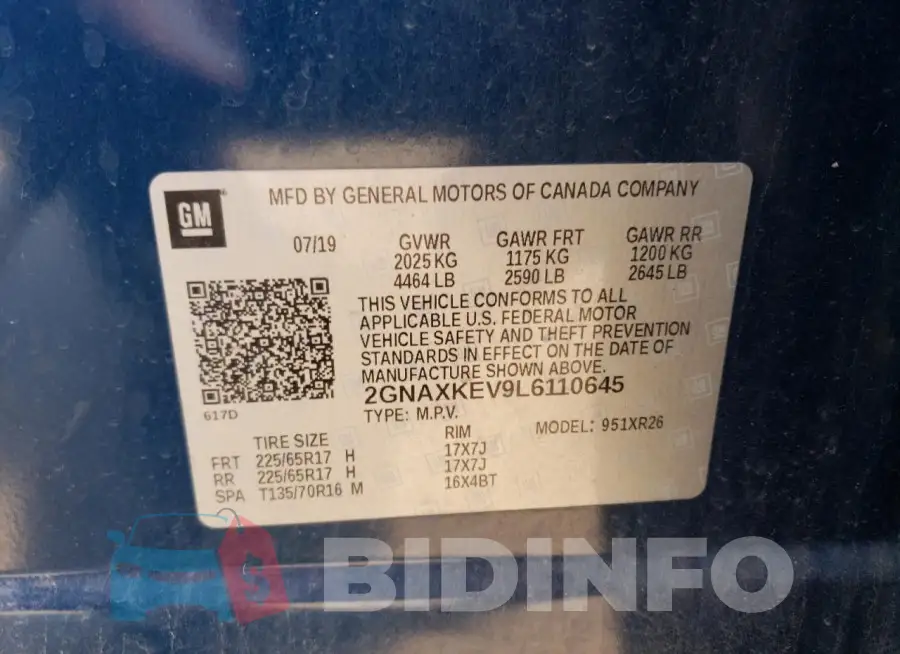 2GNAXKEV9L6110645 Photo# 13