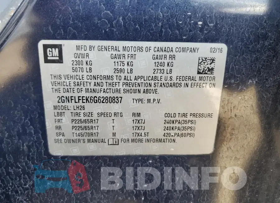 2GNFLFEK6G6280837 Photo# 14