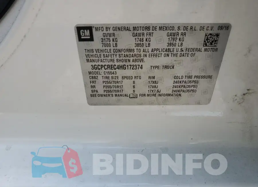 3GCPCREC4HG172374 Photo# 12