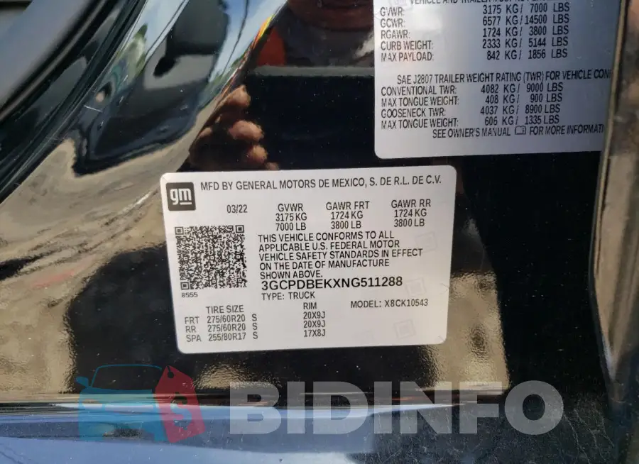 3GCPDBEKXNG511288 Photo# 13