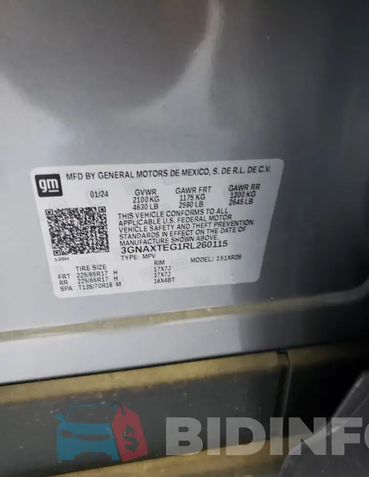 3GNAXTEG1RL260115 Photo# 12