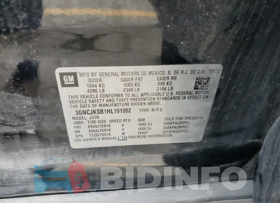 3GNCJKSB1HL191082 Photo# 13