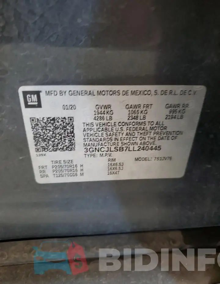 3GNCJLSB7LL240445 Photo# 12