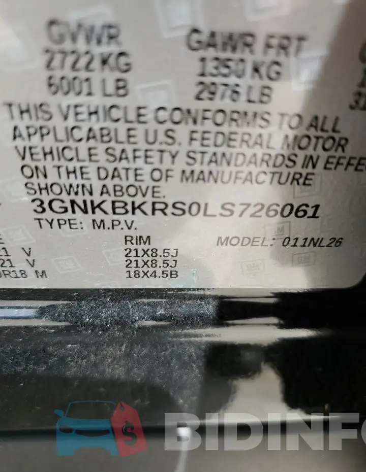 3GNKBKRS0LS726061 Photo# 13