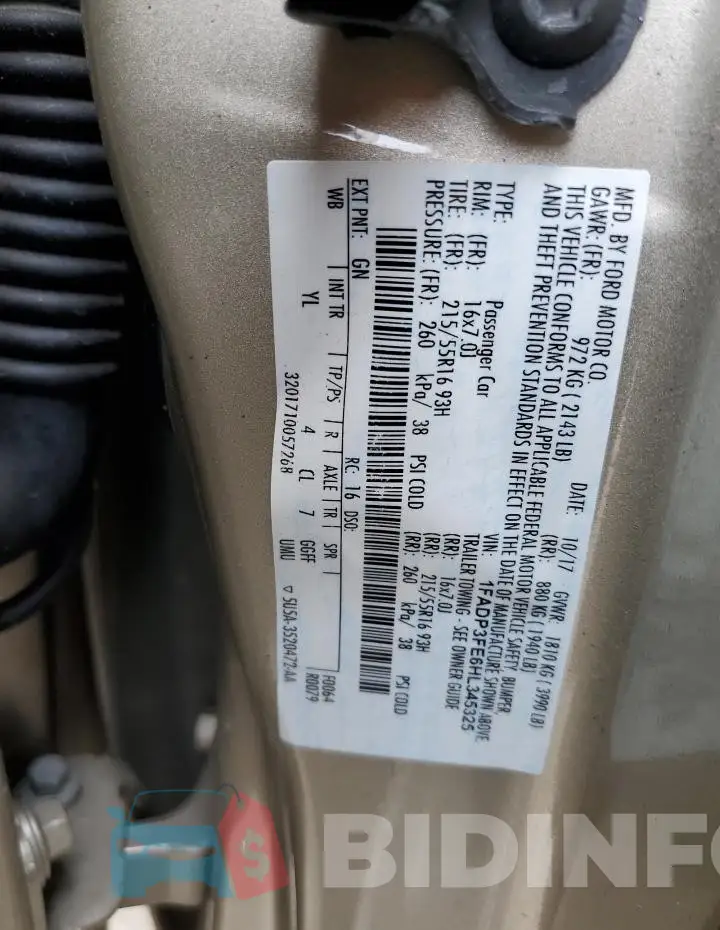 1FADP3FE6HL345325 Photo# 13