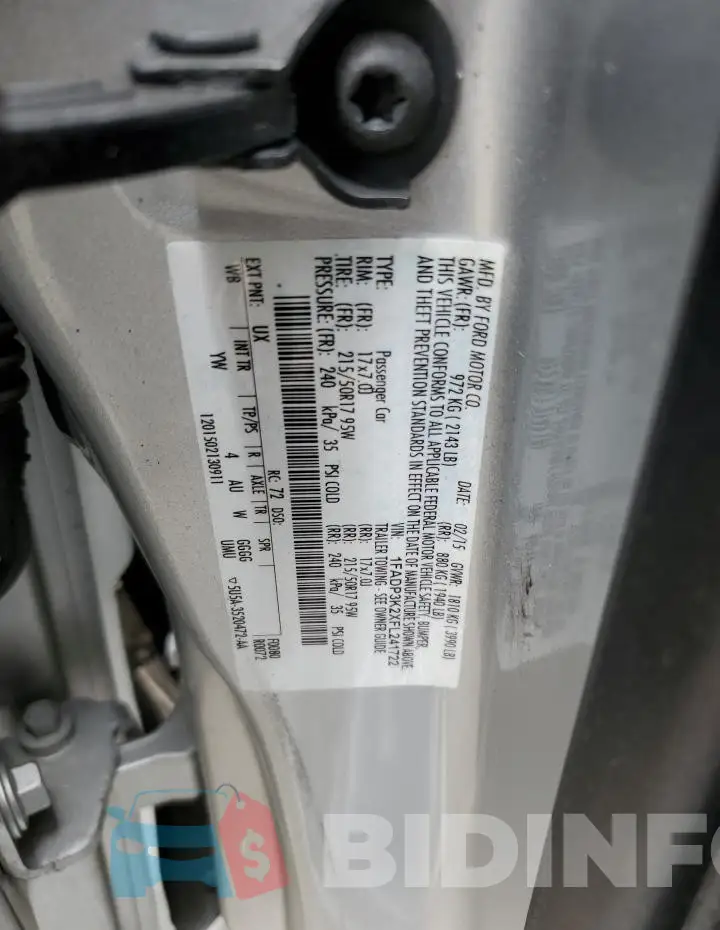 1FADP3K2XFL241722 Photo# 13