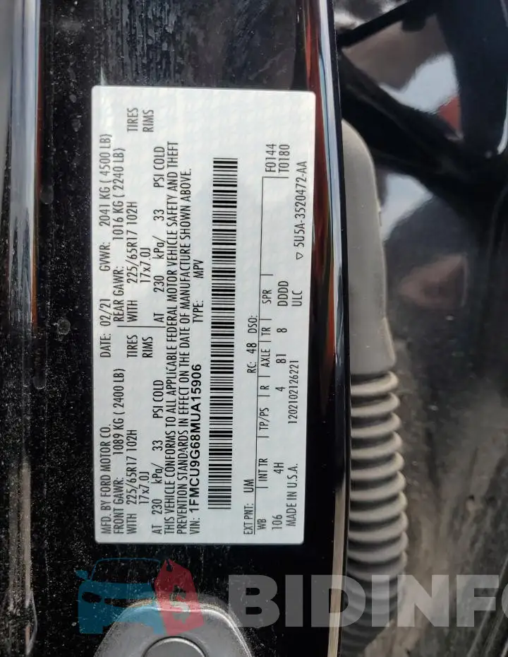 1FMCU9G68MUA15906 Photo# 13