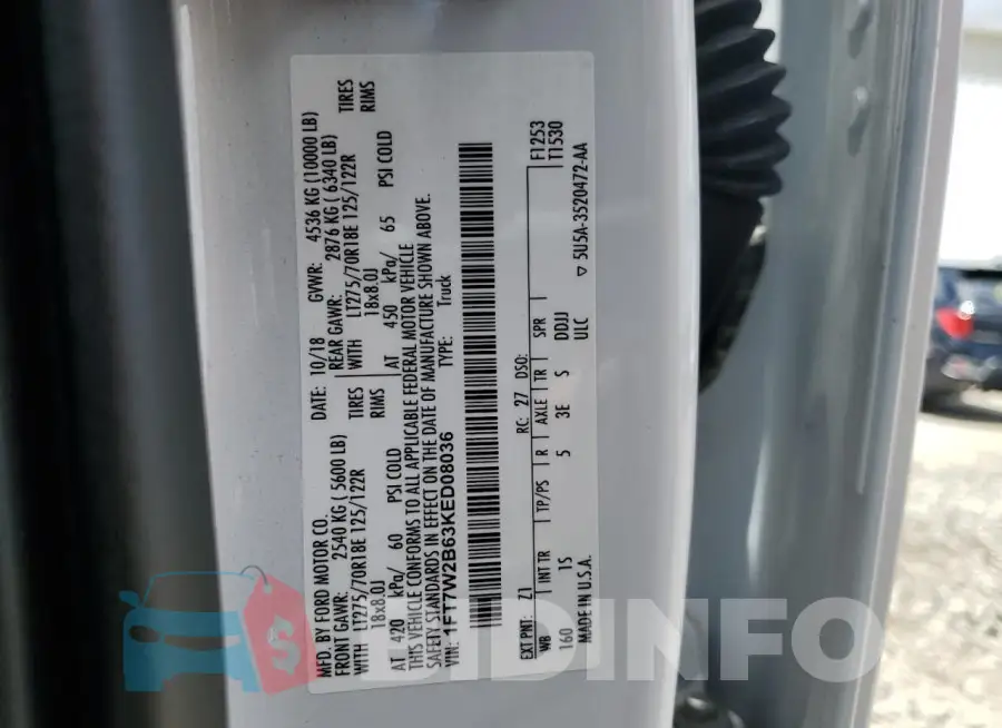 1FT7W2B63KED08036 Photo# 12