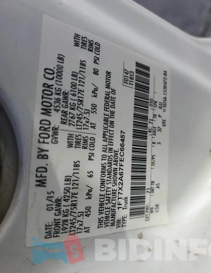 1FT7X2A67FEC66457 Photo# 12