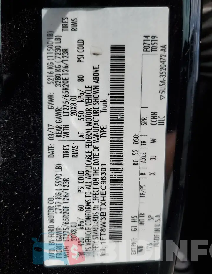 1FT8W3BTXHEC96301 Photo# 12