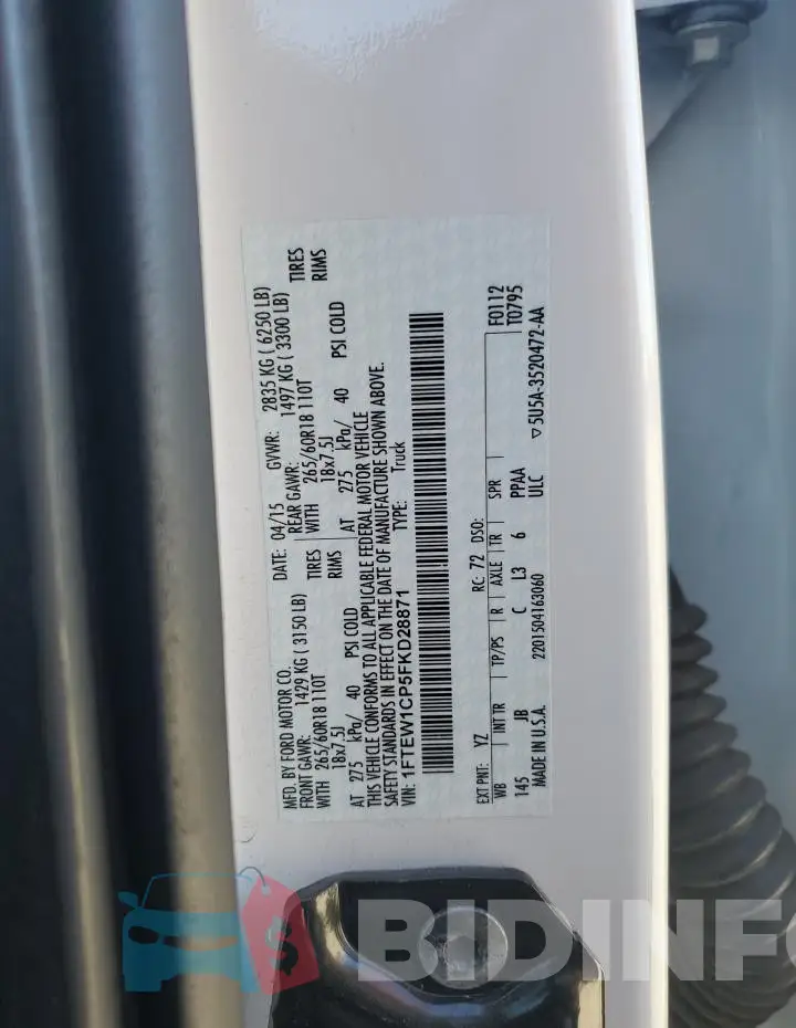 1FTEW1CP5FKD28871 Photo# 12