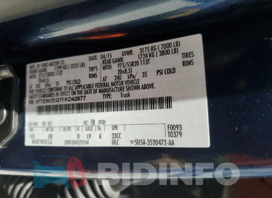 1FTEW1EG7FKD42977 Photo# 13