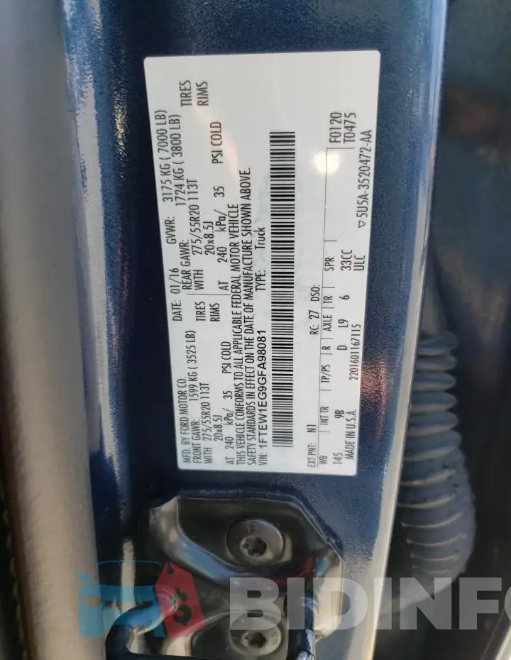 1FTEW1EG9GFA98081 Photo# 12