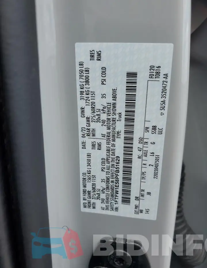1FTFW1E58PFB51629 Photo# 12