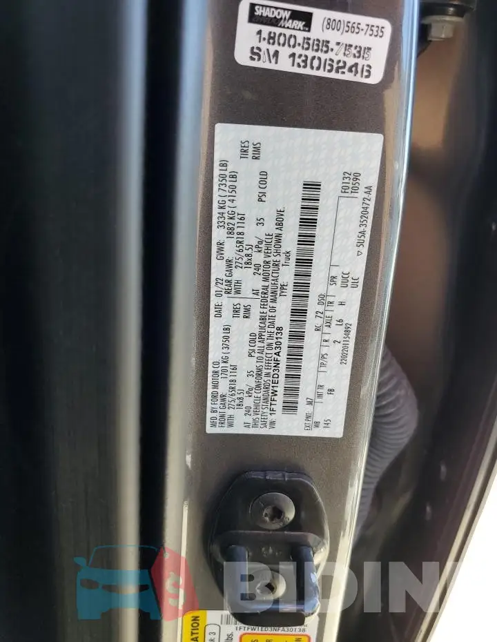 1FTFW1ED3NFA30138 Photo# 12