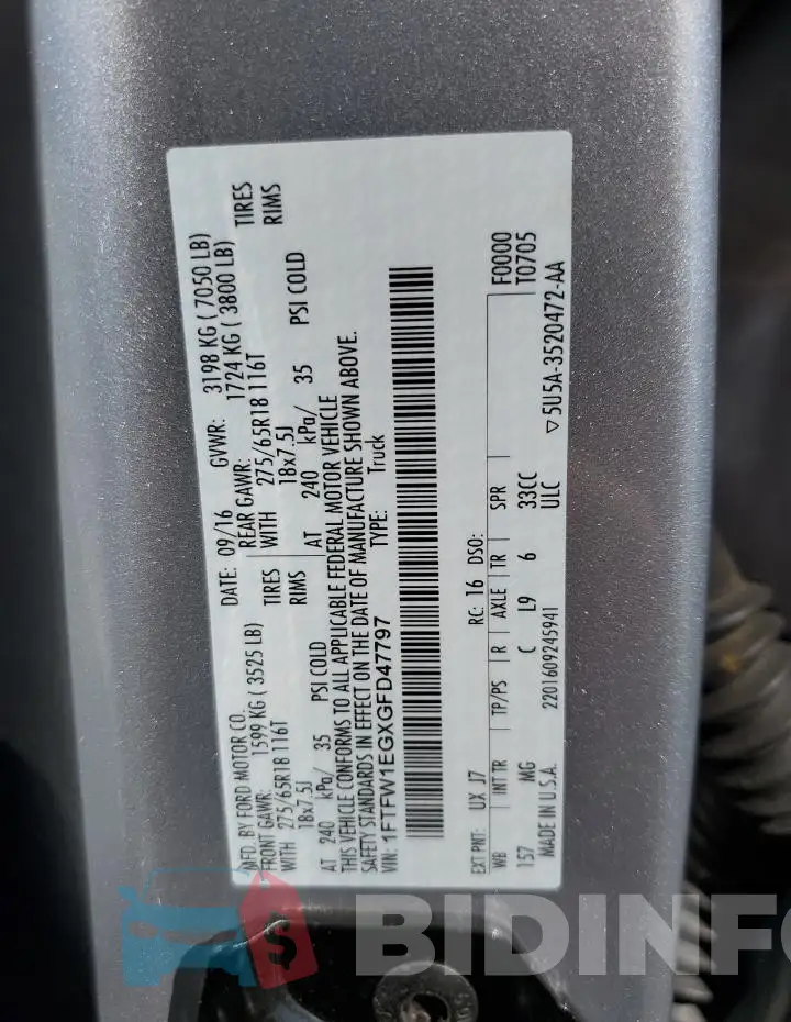 1FTFW1EGXGFD47797 Photo# 12