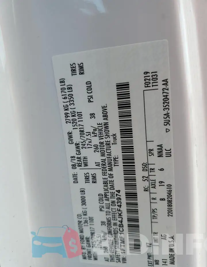 1FTMF1CB4JKF43974 Photo# 12
