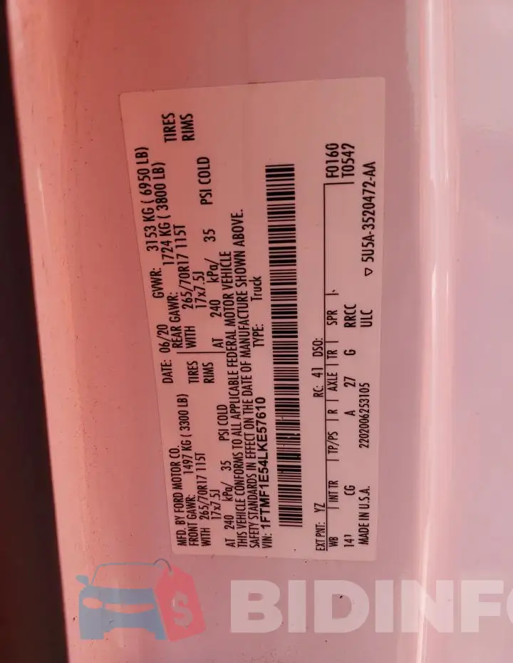 1FTMF1E54LKE57610 Photo# 12