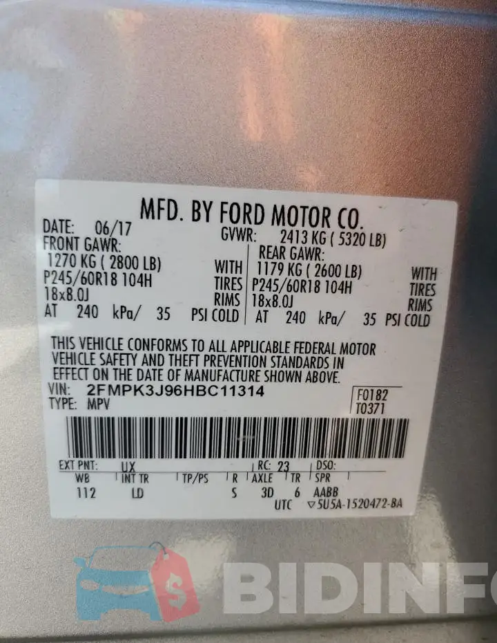 2FMPK3J96HBC11314 Photo# 14