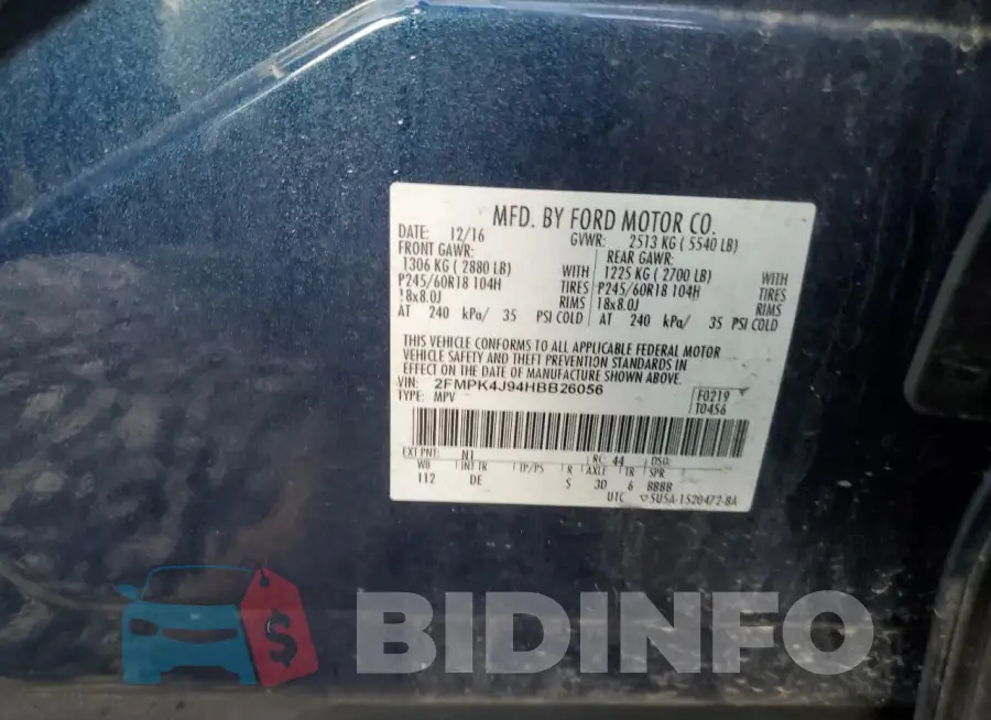 2FMPK4J94HBB26056 Photo# 13