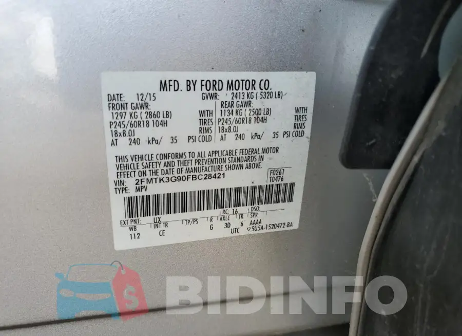 2FMTK3G90FBC28421 Photo# 13