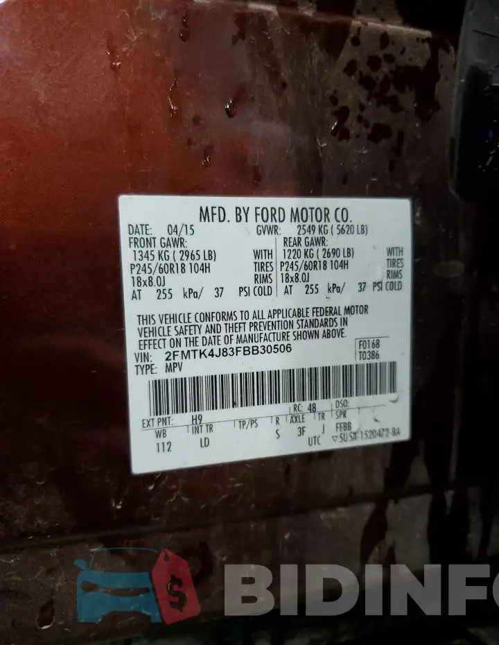 2FMTK4J83FBB30506 Photo# 13