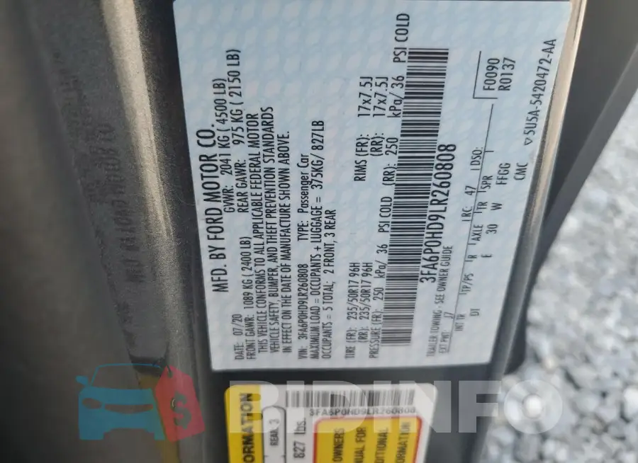 3FA6P0HD9LR260808 Photo# 13