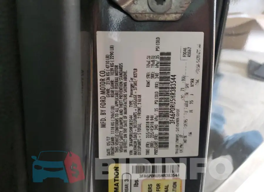 3FA6P0RU5HR383544 Photo# 12