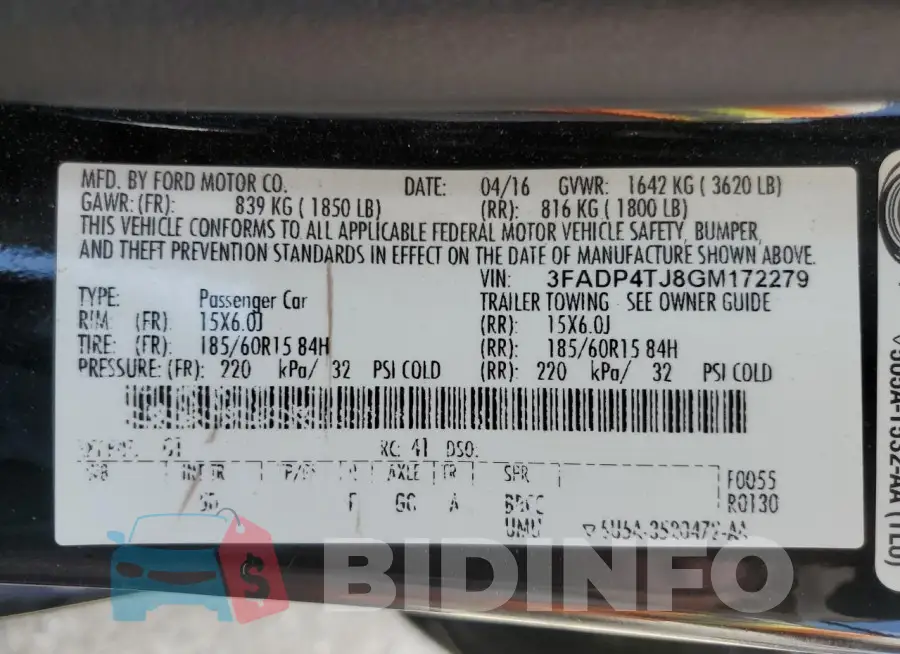 3FADP4TJ8GM172279 Photo# 12