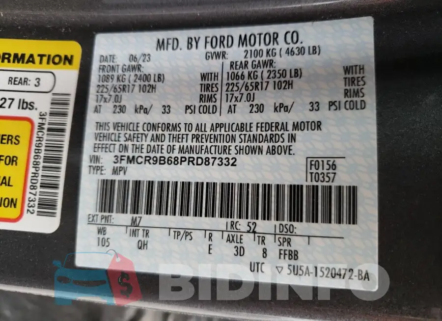 3FMCR9B68PRD87332 Photo# 13