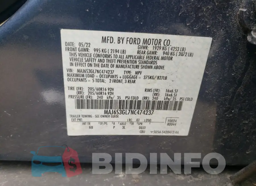 MAJ6S3GL7NC474237 Photo# 13