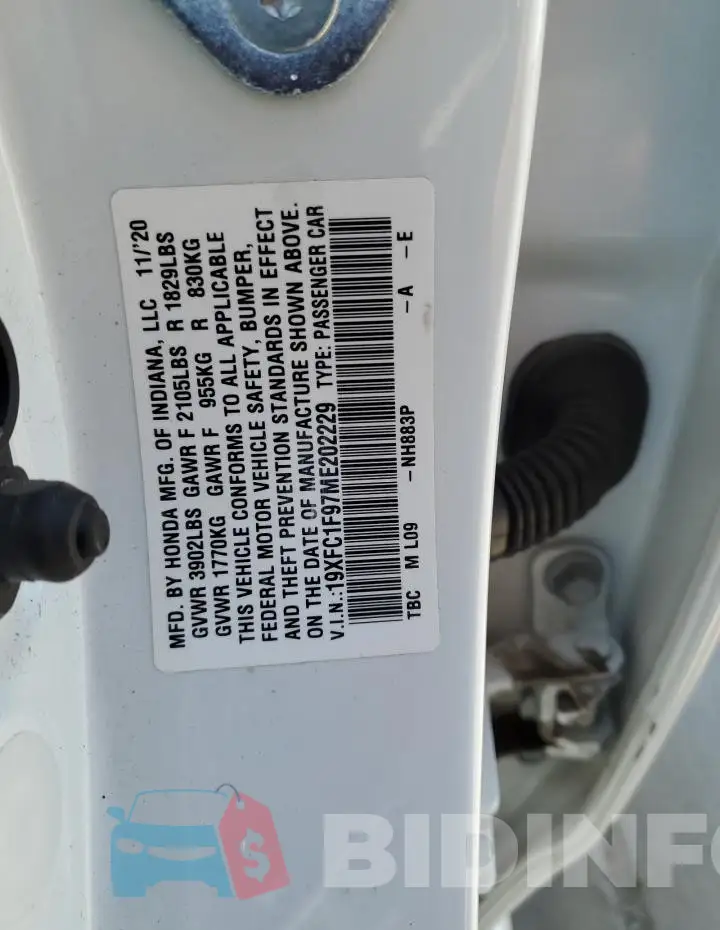 19XFC1F97ME202229 Photo# 12