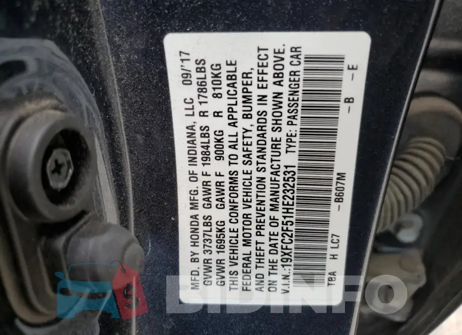 19XFC2F51HE232531 Photo# 12