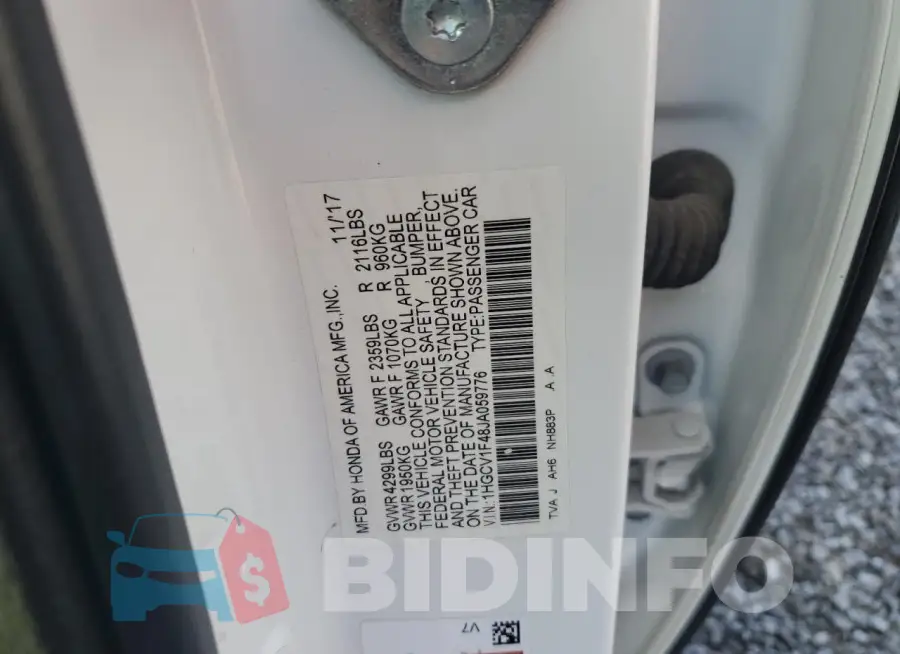 1HGCV1F48JA059776 Photo# 12