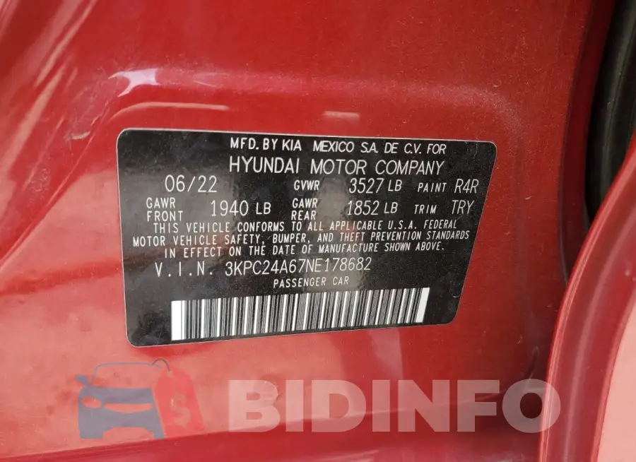 3KPC24A67NE178682 Photo# 13