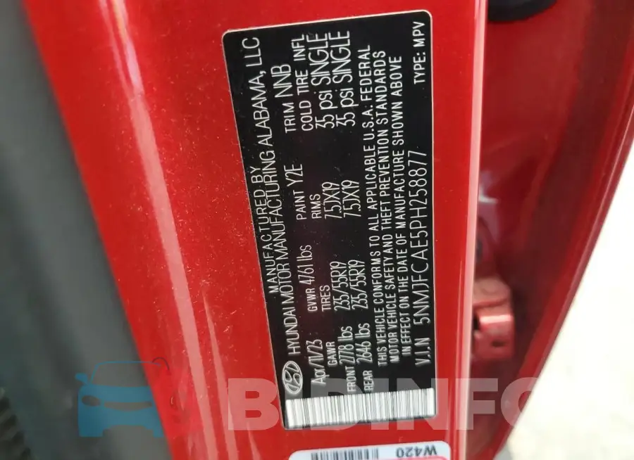 5NMJFCAE5PH258877 Photo# 14