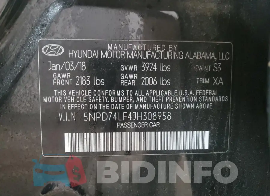 5NPD74LF4JH308958 Photo# 12