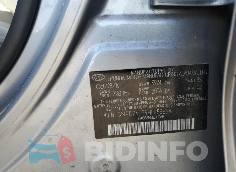 5NPD74LF5HH153654 Photo# 12