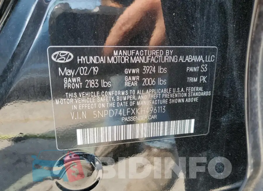 5NPD74LFXKH496113 Photo# 13